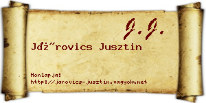 Járovics Jusztin névjegykártya